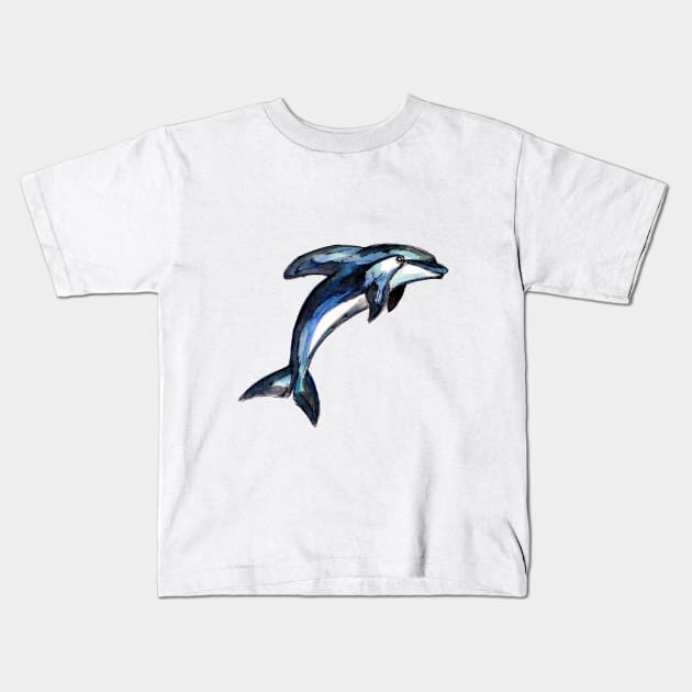 Blue Dolphin Kids T-Shirt by ZeichenbloQ